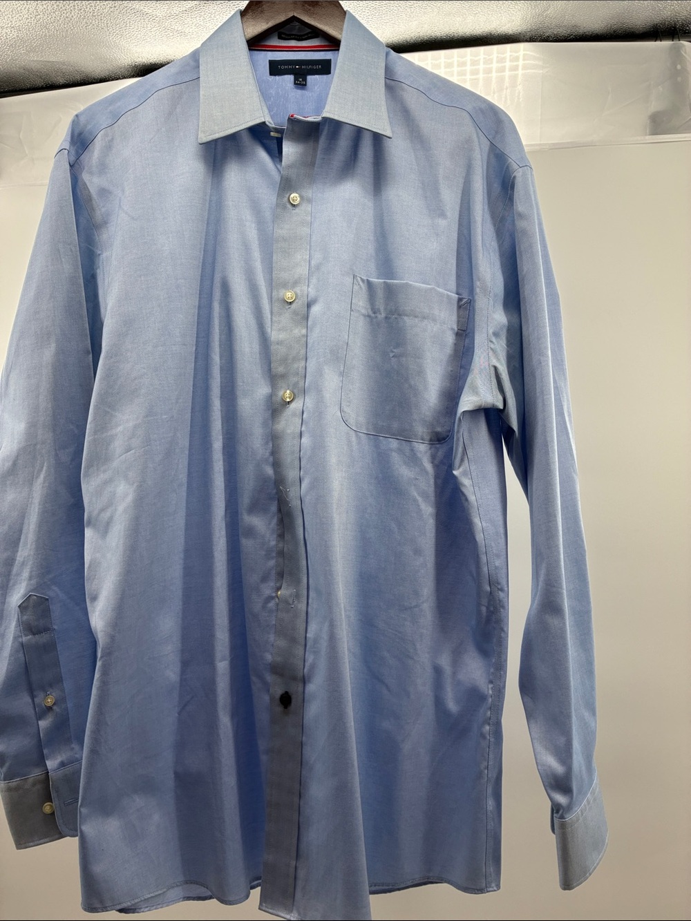 Tommy Hilfiger Light Blue Men's Dress Shirt - Solid Button-Up